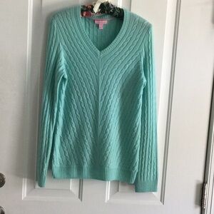 Lilly Pulitzer Cashmere Cable V neck Sweater